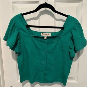 Button front top, green, size small